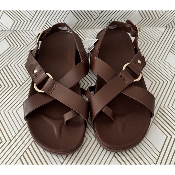 Old Navy Women’s Strappy O-Ring Sandals Brown Size 7 NWT - Picture 1 of 8